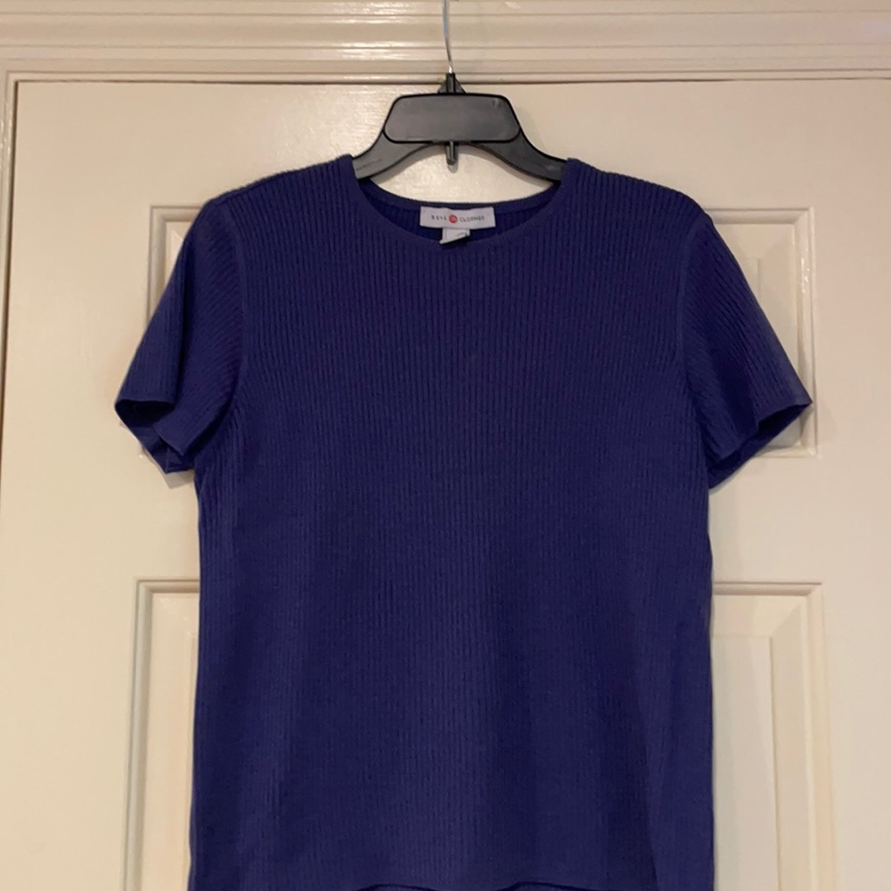 REDUCED - Short-sleeve Dusty Blue Sweater